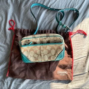 Coach Teal Monogram Belt Bag
